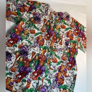 Uniform city express Halloween scrub top small